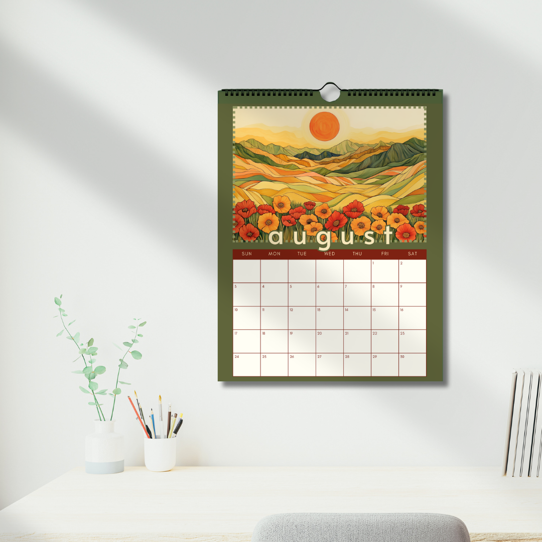 2025 Calendar : Mountain Views - Wall Calendar 2025 - Seasonal Art Calendar - Mountain Wall Calendar - Boho Wall Calendar