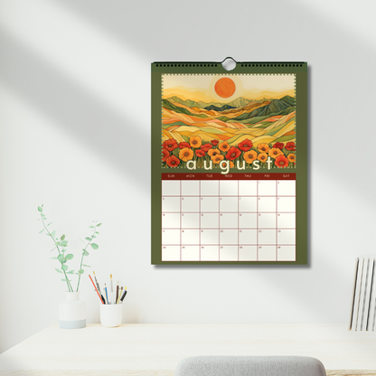 2025 Calendar : Mountain Views - Wall Calendar 2025 - Seasonal Art Calendar - Mountain Wall Calendar - Boho Wall Calendar