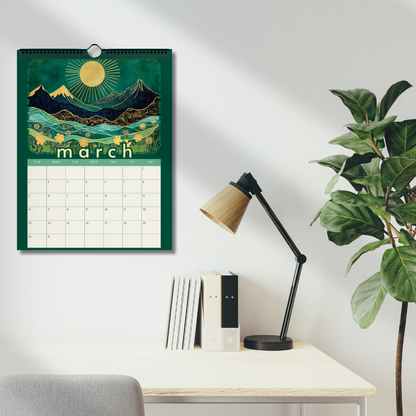 2025 Calendar : Mountain Views - Wall Calendar 2025 - Seasonal Art Calendar - Mountain Wall Calendar - Boho Wall Calendar