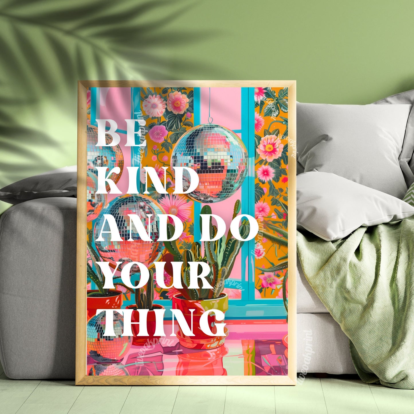 Be Kind and Do Your Thing - Positive Quote Art - 1970s Retro Decor - Groovy Retro Print - Disco Art Print - Groovy Wall Art LiveOakPrint