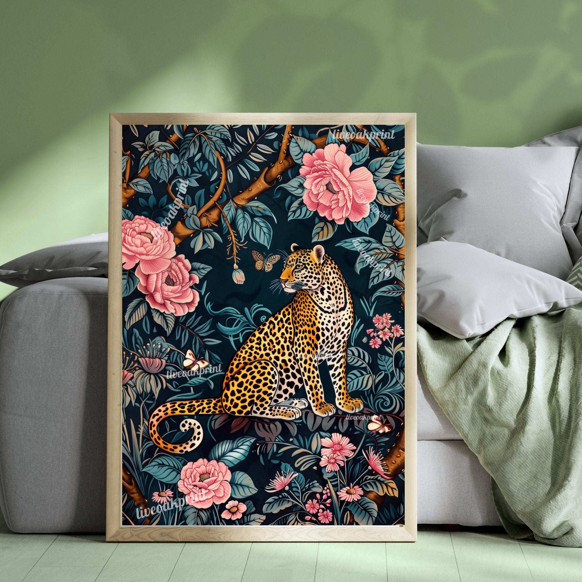 Bloomin' Leopard Bonanza - William Morris Inspired - Maximalist Leopard Print