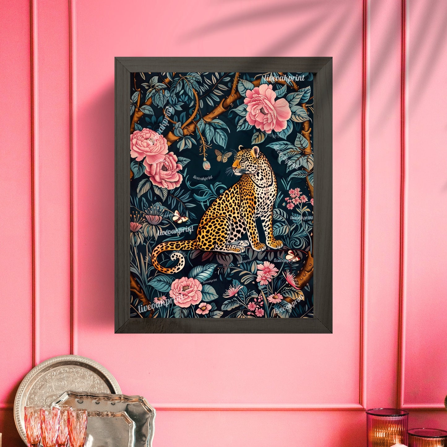 Bloomin' Leopard Bonanza - William Morris Inspired - Maximalist Leopard Print LiveOakPrint