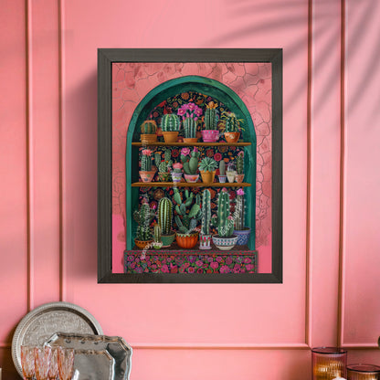 Cactus Print - Western Wall Decor - Boho Cowgirl Wall Art - Maximalist Cactus Art - Western Decor - Maximalist Botanical Print - Cowboy LiveOakPrint