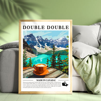 Canada - Double Double | Coffee Around The World Series | Canada Print - Double Double Wall Art - Canadian Coffee Print LiveOakPrint