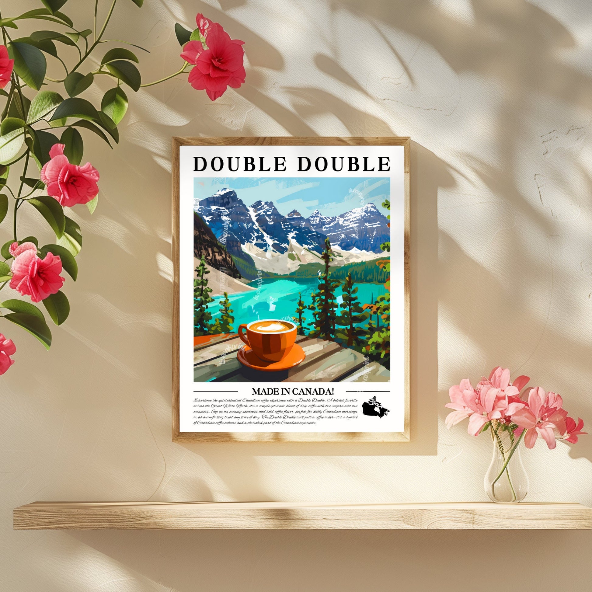 Canada - Double Double | Coffee Around The World Series | Canada Print - Double Double Wall Art - Canadian Coffee Print LiveOakPrint