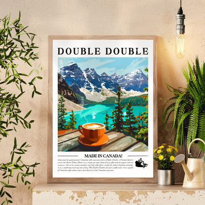 Canada - Double Double | Coffee Around The World Series | Canada Print - Double Double Wall Art - Canadian Coffee Print LiveOakPrint