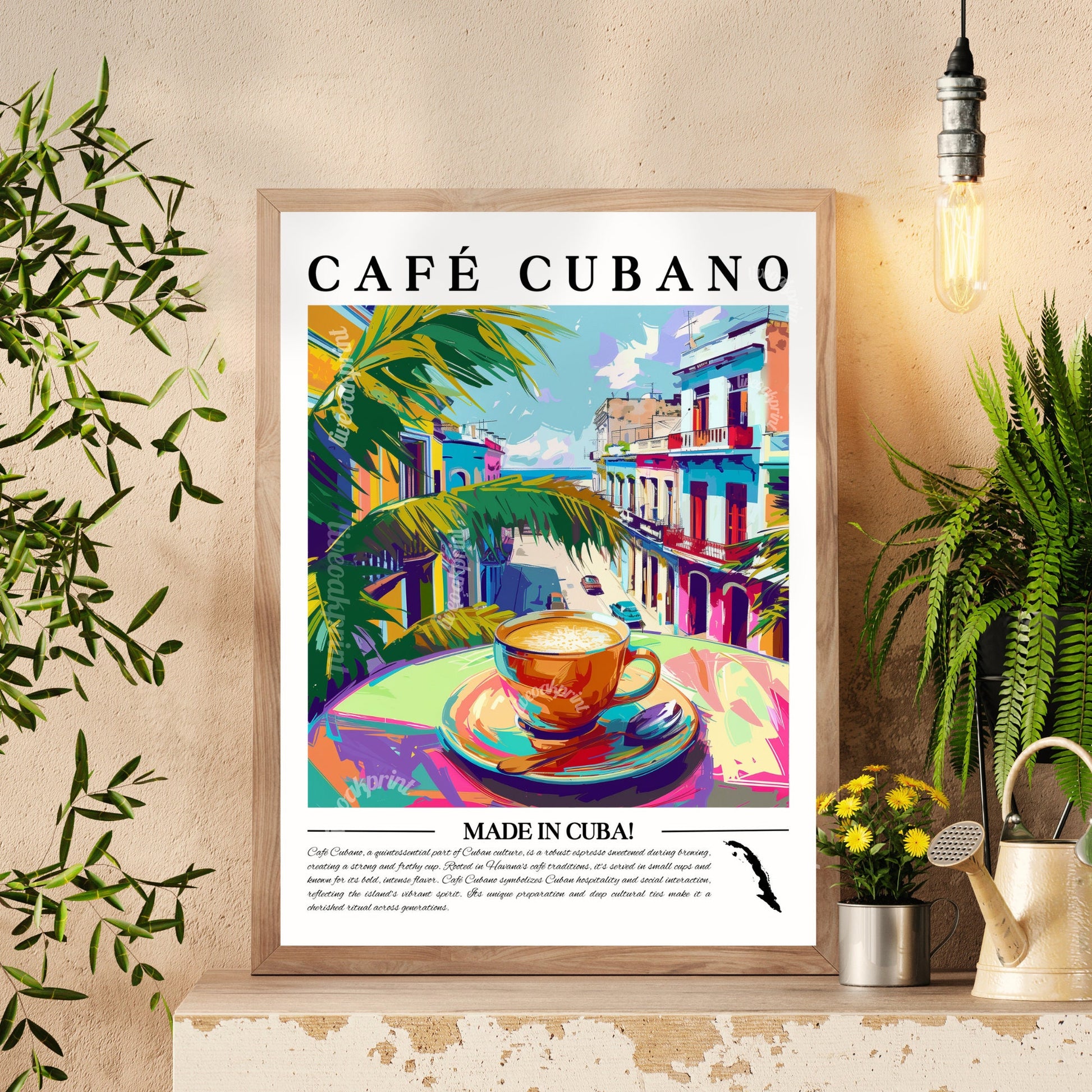 Cuba - Cafe Cubano | Coffee Around The World Series | Cuban Coffee Print - Cuba Travel Print - Coffee Bar Decor LiveOakPrint