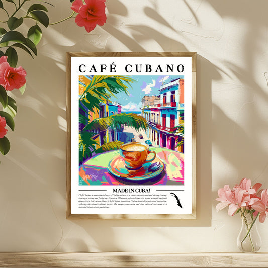 Cuba - Cafe Cubano | Coffee Around The World Series | Cuban Coffee Print - Cuba Travel Print - Coffee Bar Decor LiveOakPrint