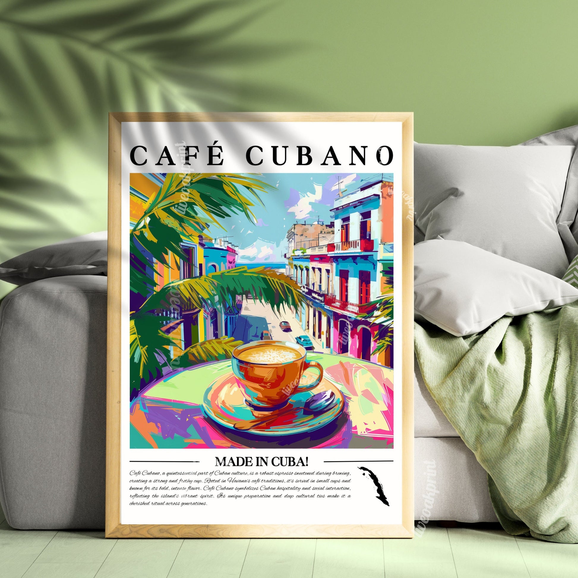 Cuba - Cafe Cubano | Coffee Around The World Series | Cuban Coffee Print - Cuba Travel Print - Coffee Bar Decor LiveOakPrint