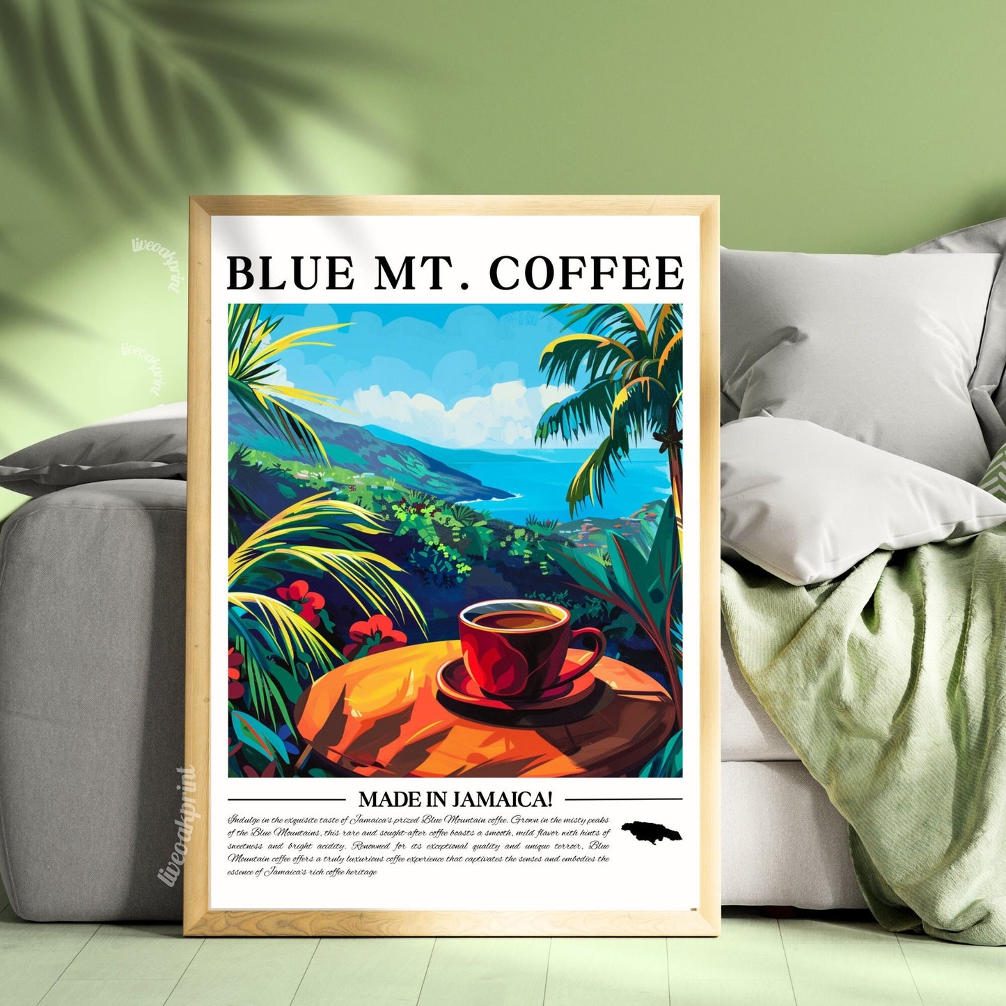 Jamaica - Blue Mountain Coffee | Coffee Around The World Series | Jamaica Print - Jamaica Travel Poster - Travel Gift - Cafe Print LiveOakPrint