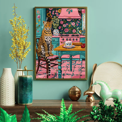 Kitchen Leopard Print - Leopard Kitchen - Maximalist Wall Art - Leopard Print - Leopard Wall Art - Jungle Decor - Maximalist Kitchen Print LiveOakPrint