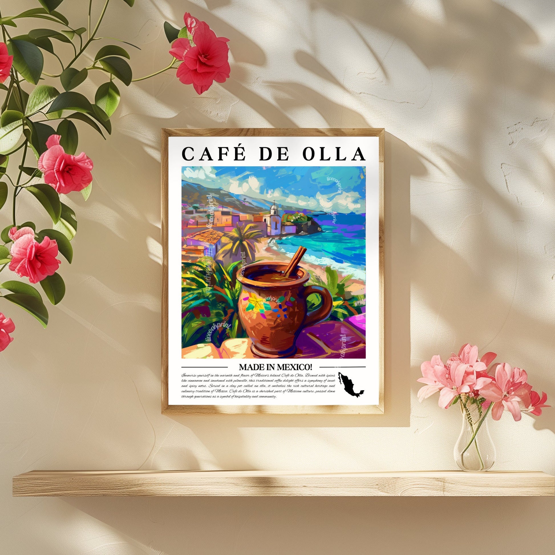 Mexico - Cafe de Olla | Coffee Around The World Series | Mexican Coffee Print - Mexico Print - Mexican Kitchen Art - Mexican Wall Art LiveOakPrint