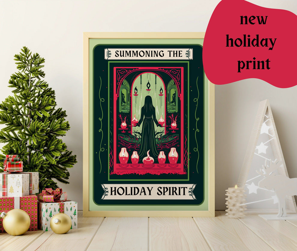 Please Don't Summon Demons In The Bathroom (No Border Version) Tarot Card Print - Bathroom Wall Art - Vintage Halloween - Framed or Unframed LiveOakPrint