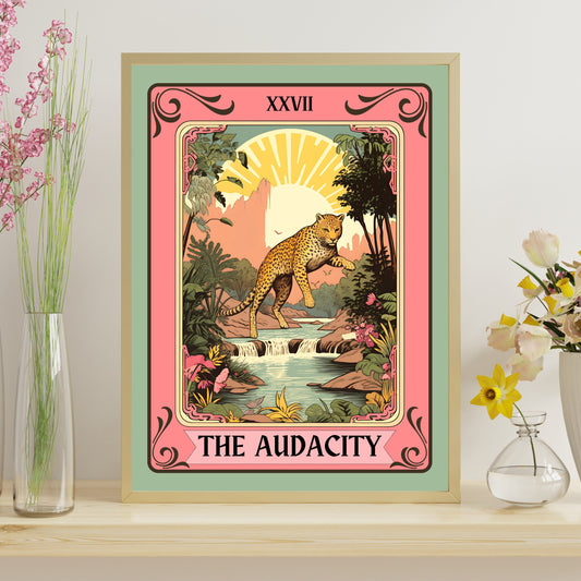 The Audacity Tarot Card - Leopard Wall Art Boho - Cheetah Wall Art - The Audacity Print - The Audacity Poster - Tarot Wall Art - LiveOakPrint