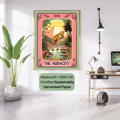 The Audacity Tarot Card - Leopard Wall Art Boho - Cheetah Wall Art - The Audacity Print - The Audacity Poster - Tarot Wall Art - LiveOakPrint