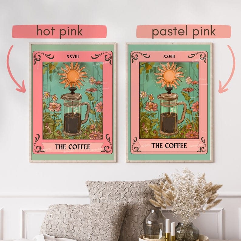 The Coffee Tarot Card - Coffee Bar Art - Witchy Kitchen Print - Witchy Bar Art - Gothic Kitchen Sign - French Press Print LiveOakPrint