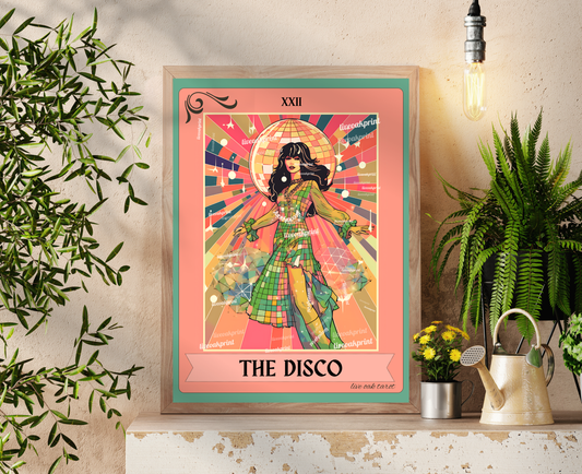 The Disco Tarot Card - Disco Ball Print - Disco Ball Poster - Discoball Print - Disco Ball Wall Art - Preppy Wall Art - Trendy Wall Art LiveOakPrint