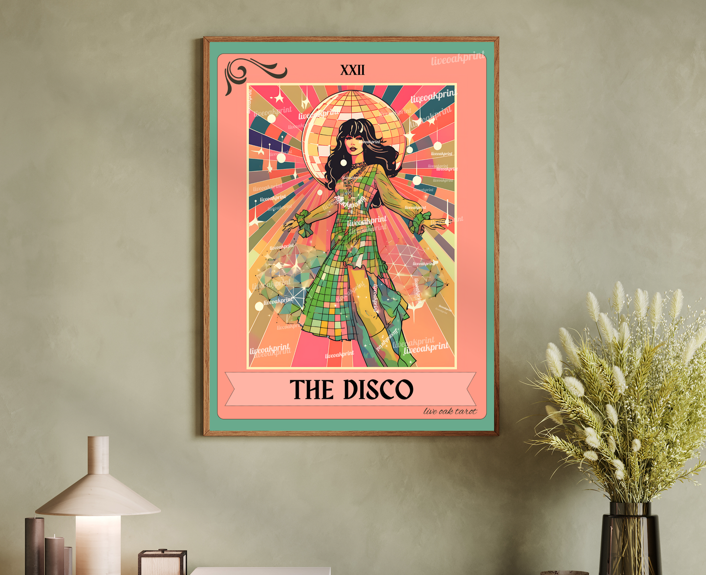 The Disco Tarot Card - Disco Ball Print - Disco Ball Poster - Discoball Print - Disco Ball Wall Art - Preppy Wall Art - Trendy Wall Art LiveOakPrint