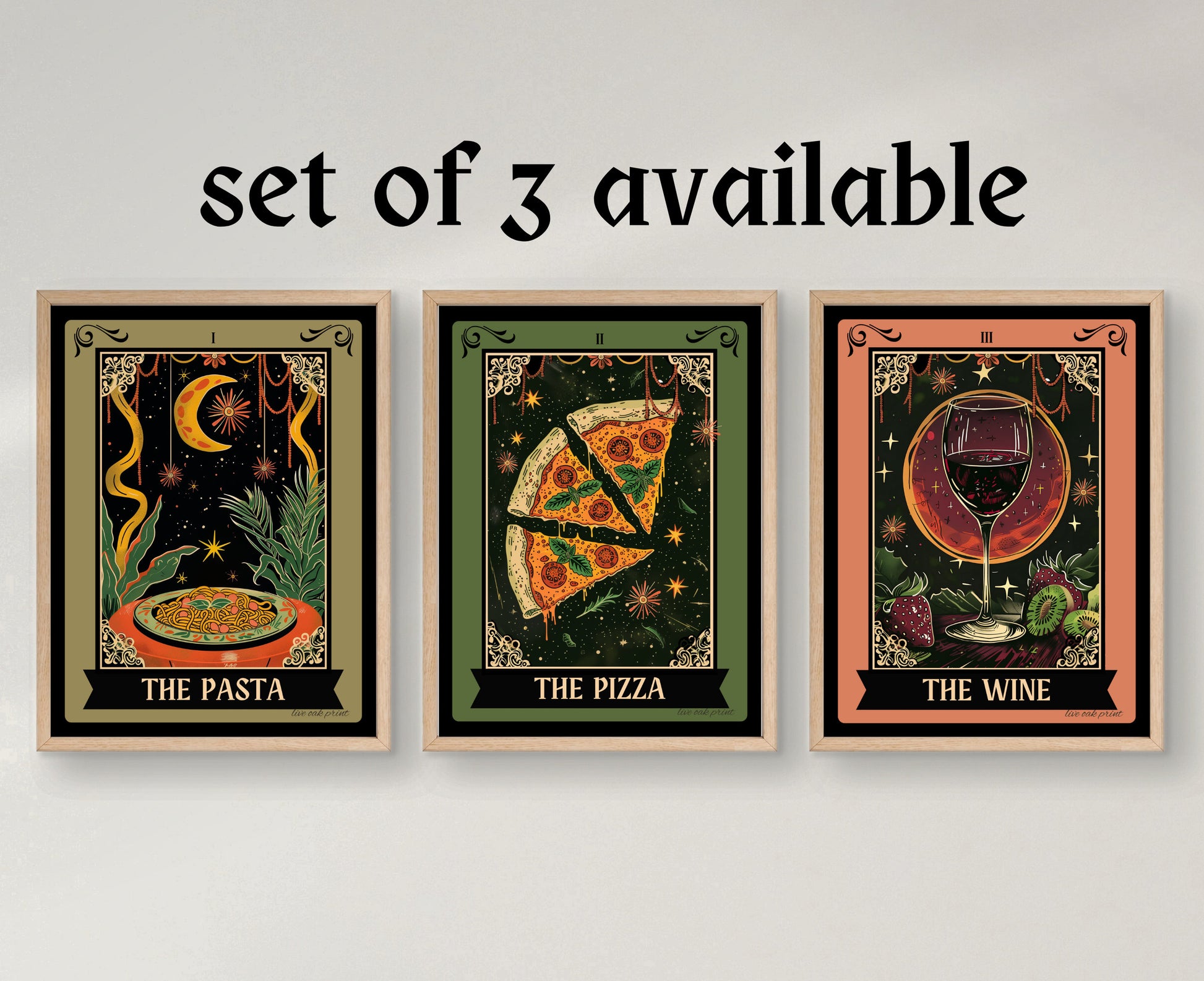 The Pasta Tarot Card - Pasta Kitchen Sign - Witchy Kitchen Art - Witchy Kitchen Sign - Pasta Bar Sign - Pasta Lover Gift - Pasta Art Print LiveOakPrint