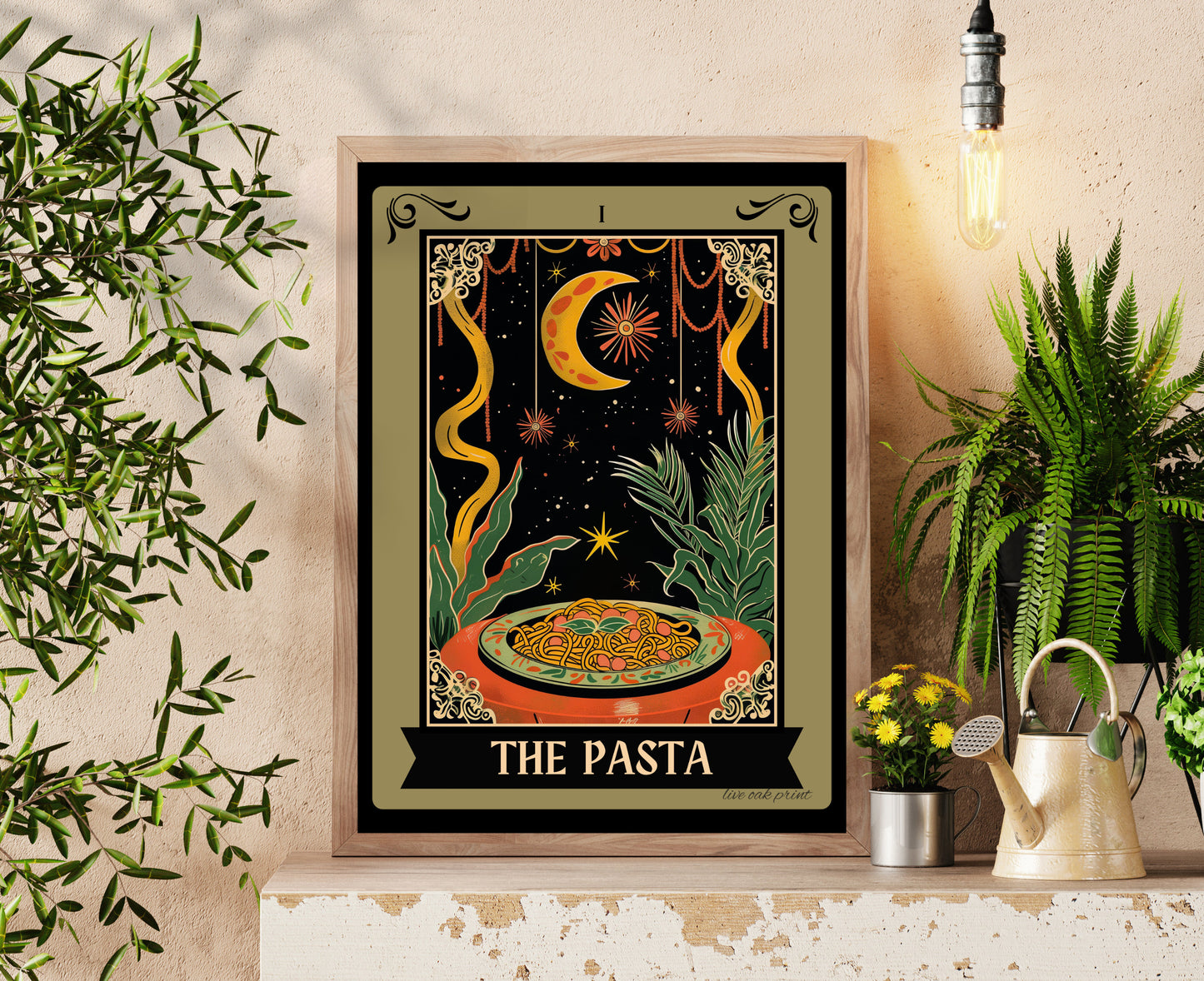 The Pasta Tarot Card - Pasta Kitchen Sign - Witchy Kitchen Art - Witchy Kitchen Sign - Pasta Bar Sign - Pasta Lover Gift - Pasta Art Print LiveOakPrint