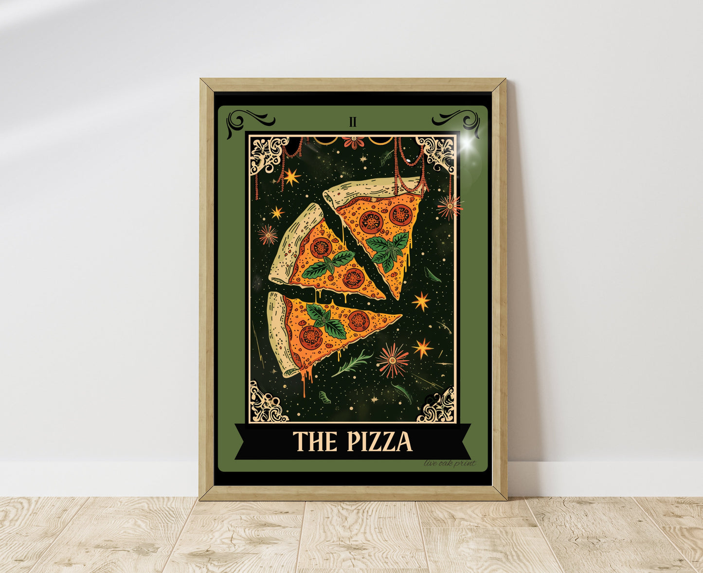 The Pizza Tarot Card - Pizza Kitchen Sign - Witchy Kitchen Art - Witchy Kitchen Sign - Pizza Bar Sign - Pizza Lover Gift - Pasta Art Print LiveOakPrint