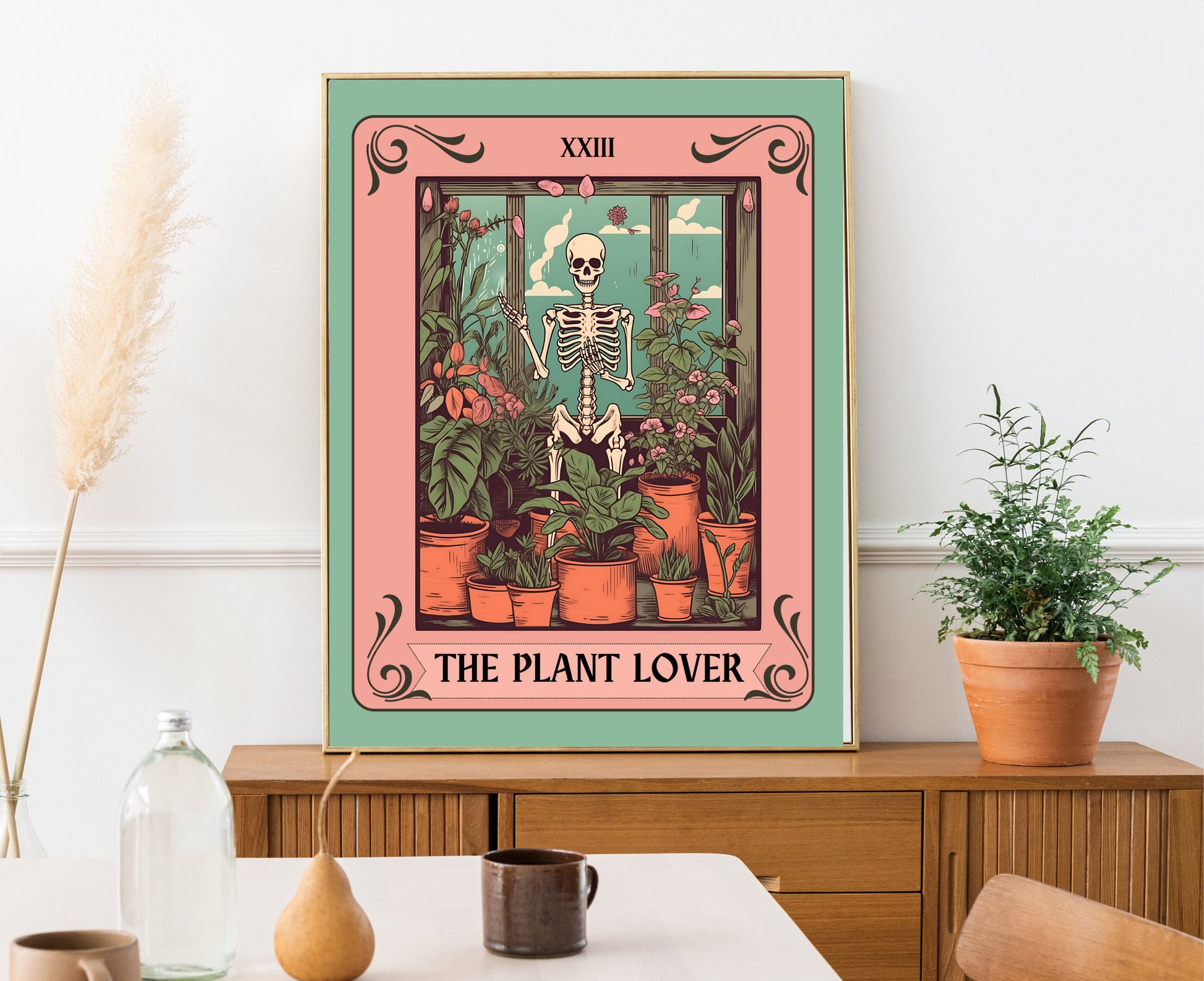 The Plant Lover Tarot Card - UNFRAMED - Plant Mom Tarot Print - House Plant Art - Potted Plant Wall Art - Plant Wall Decor LiveOakPrint