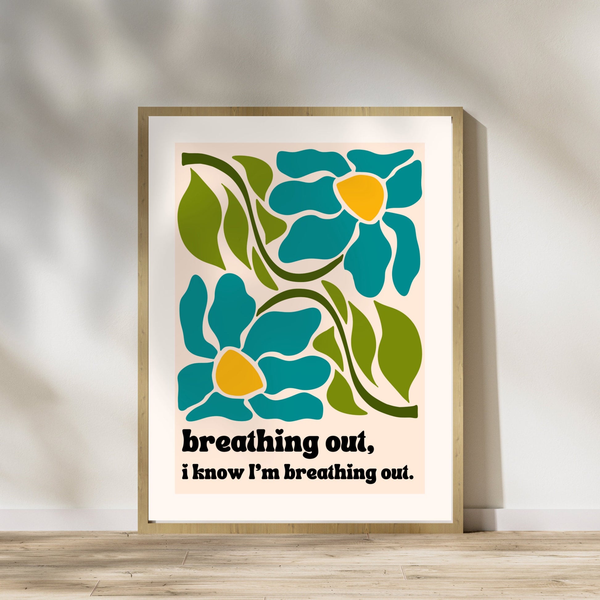 Thich Nhat Hanh Quote Print - Meditation Wall Art - Breathe In Breathe Out - Minimalist Two Print Set - Meditation Room Print - Buddhist Art LiveOakPrint