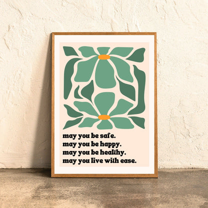 May I Be Safe / Metta Prayer Print