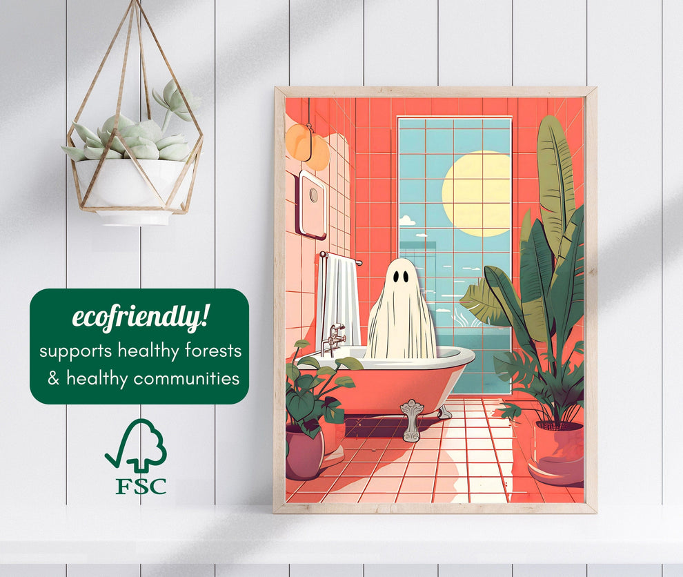 Oscar The Ghost Takes A Bath in a Luxurious Pink Bathroom