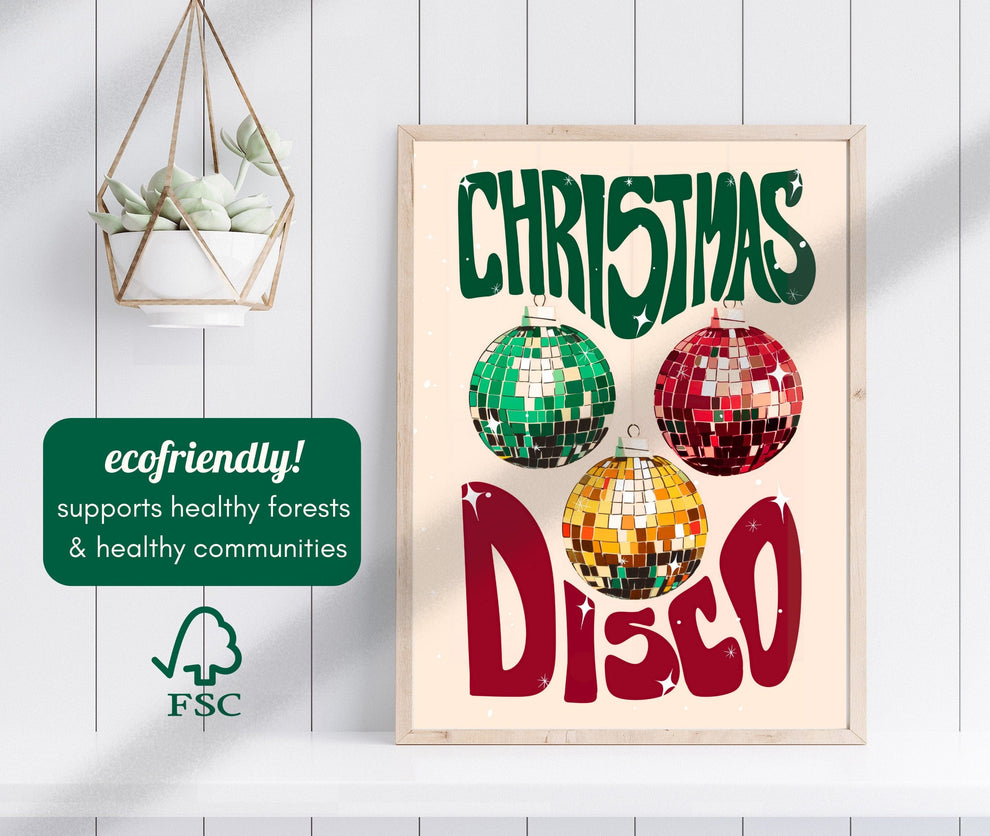 Christmas Disco - Disco Christmas Print - Disco Christmas Decor - Disco Print - Disco Home Decor