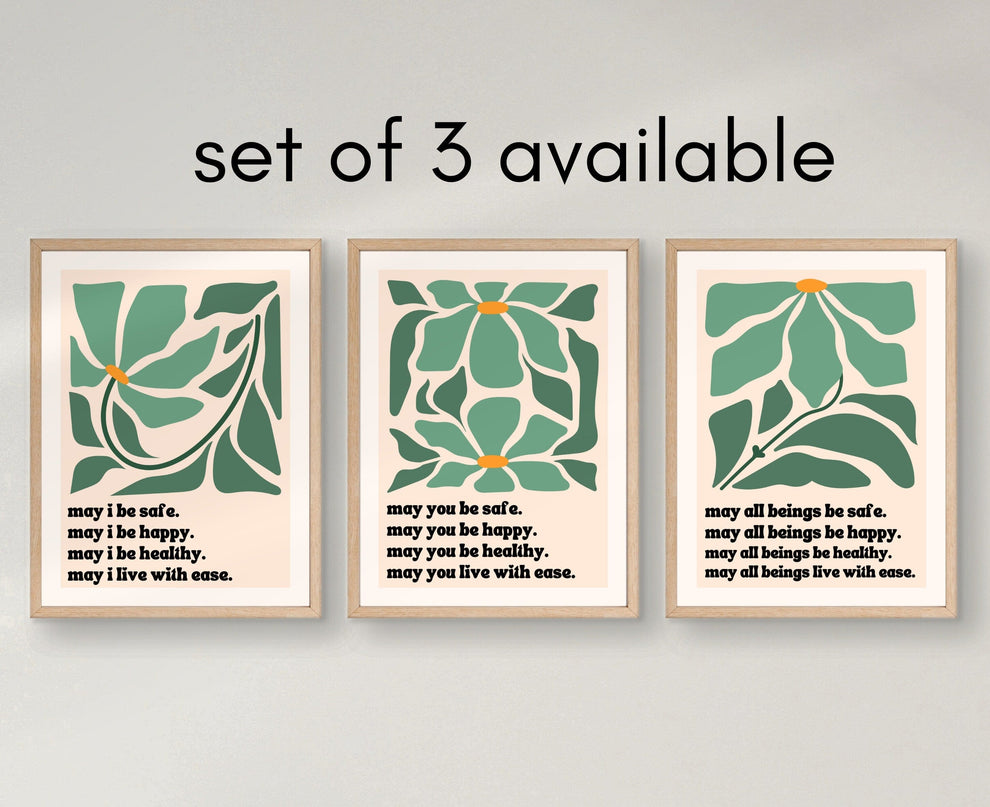 May All Beings Be Safe / Metta Prayer Print