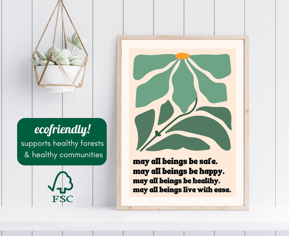 May All Beings Be Safe / Metta Prayer Print