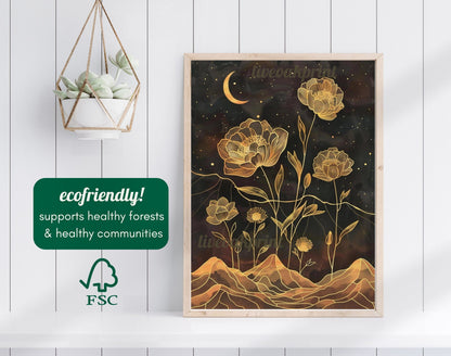 Gold and Black Flowers