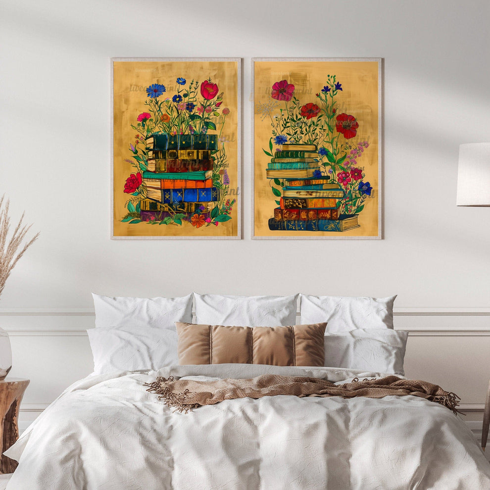 Set Of Two Reading Art Prints