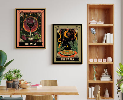 The Wine Tarot Card - Wine Kitchen Sign - Witchy Kitchen Art - Witchy Kitchen Sign - Wine Bar Sign - Wine Lover Gift - Wine Art Print
