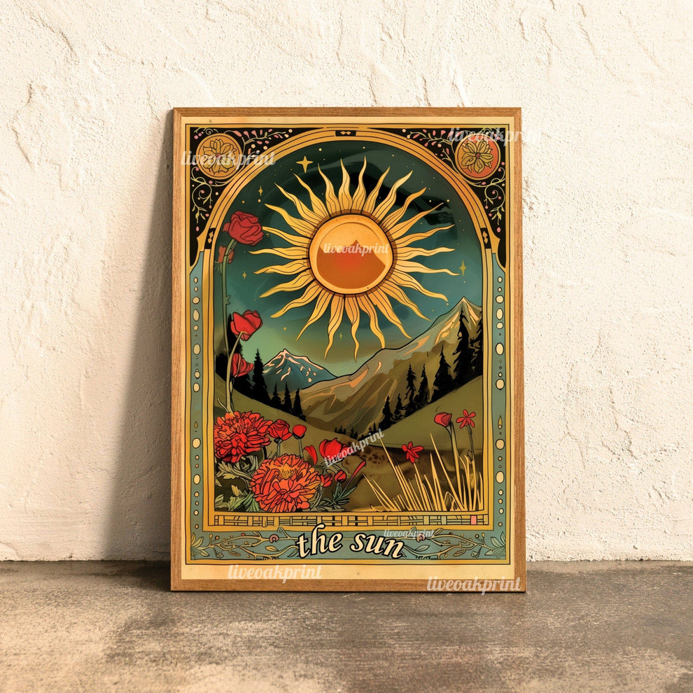 The Sun / The Moon / The Star - Sun Moon and Star Three Print Set - Tarot Card Prints