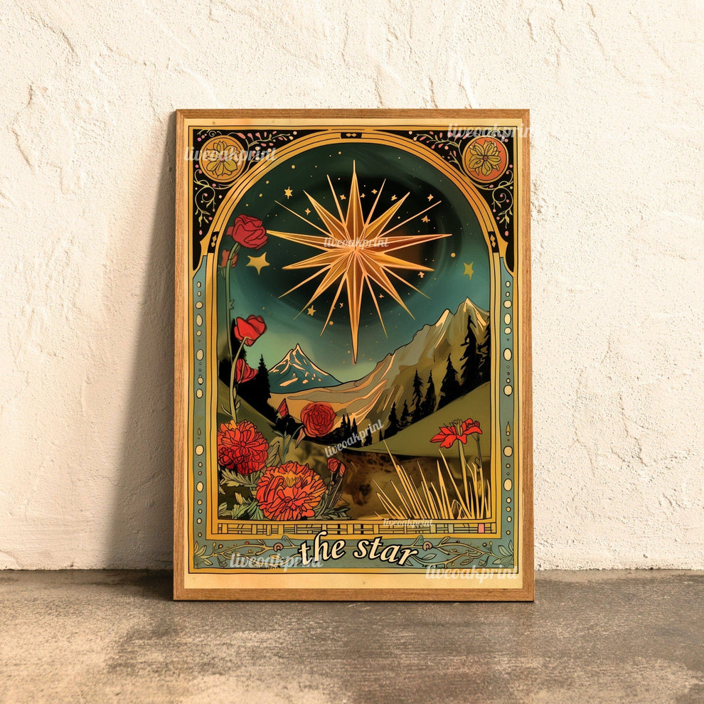 The Sun / The Moon / The Star - Sun Moon and Star Three Print Set - Tarot Card Prints