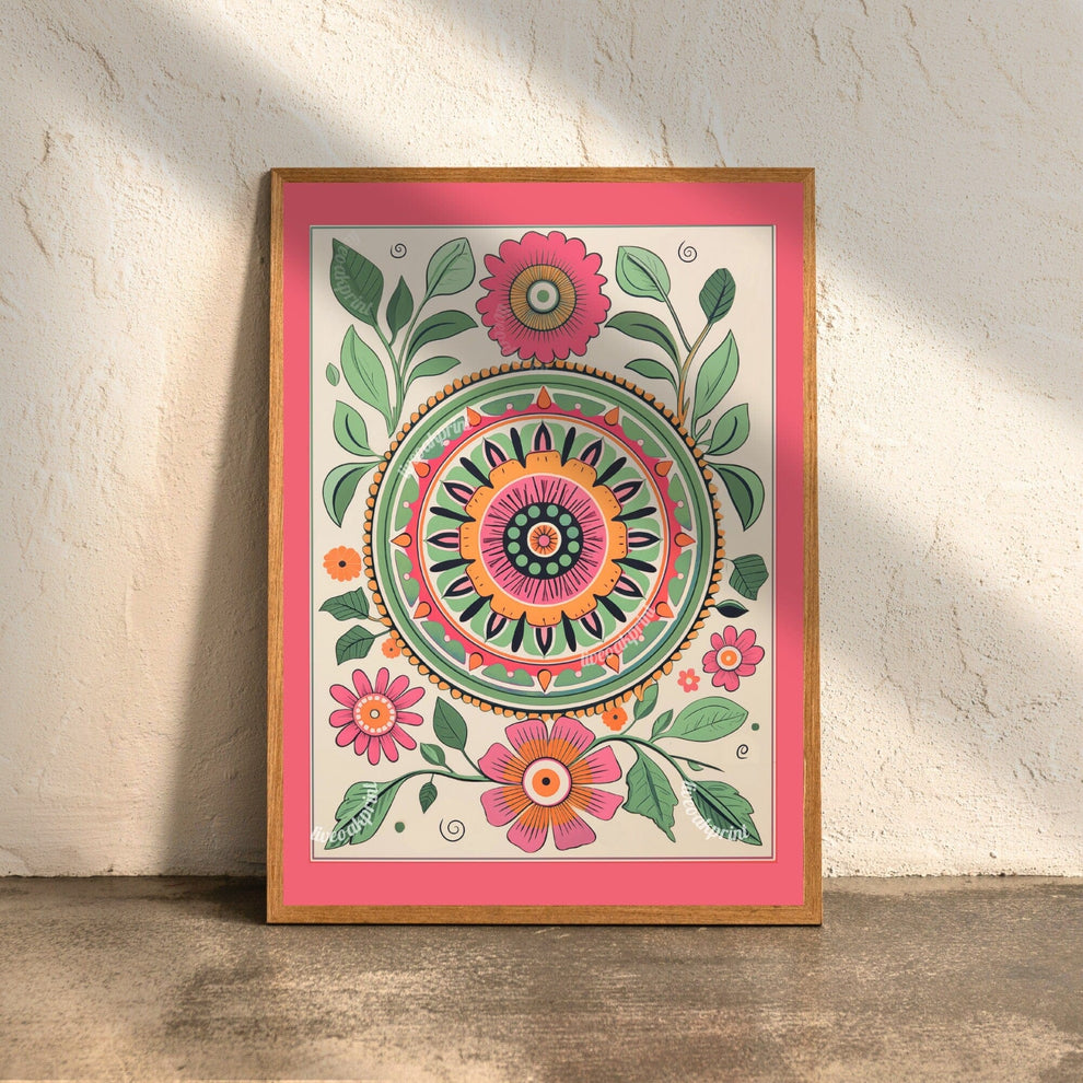 Set of Three Floral Mandala Prints