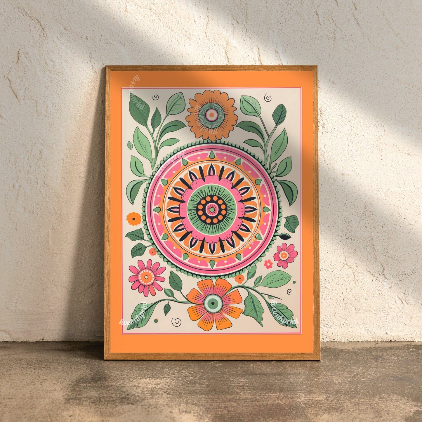 Set of Three Floral Mandala Prints