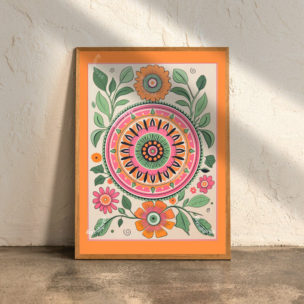 Set of Three Floral Mandala Prints