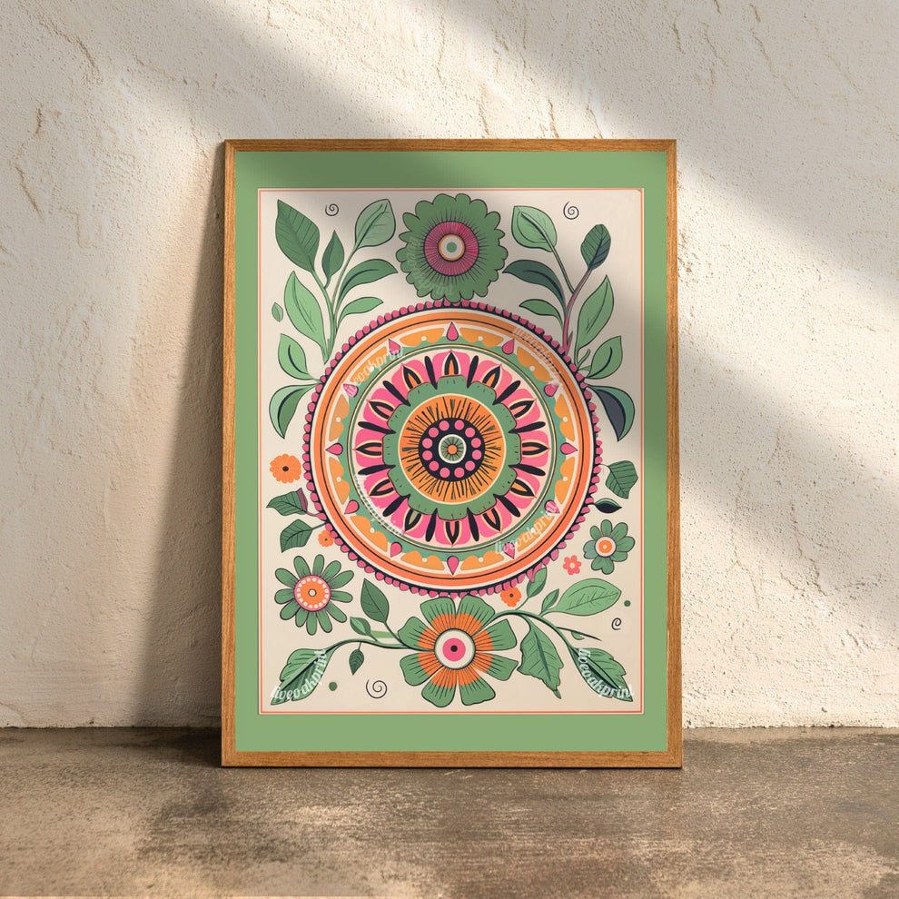 Set of Three Floral Mandala Prints