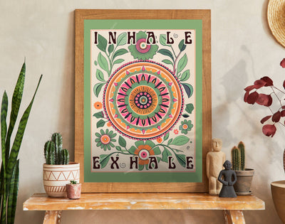 Sage Green Inhale Exhale Print