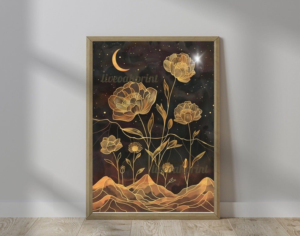 Gold and Black Flowers