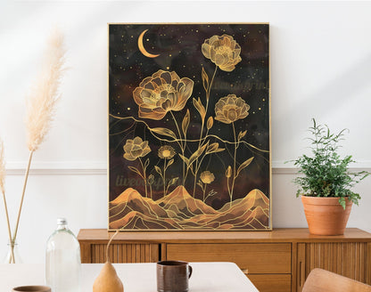 Gold and Black Flowers