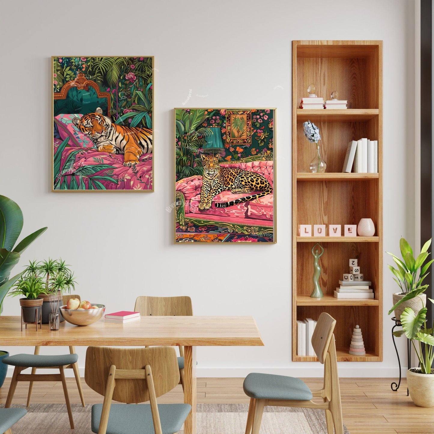 Leopard Lounging on a Luxury Sofa