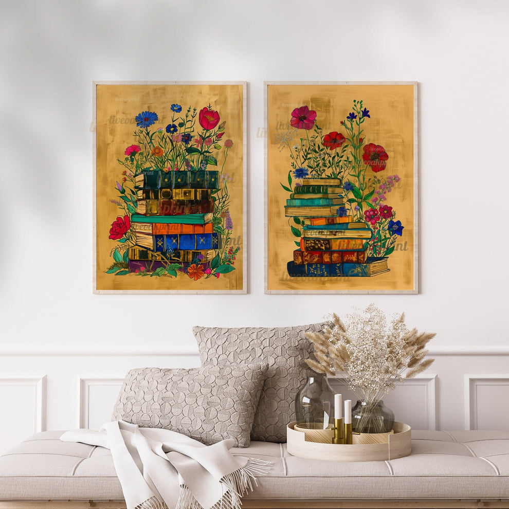 Set Of Two Reading Art Prints
