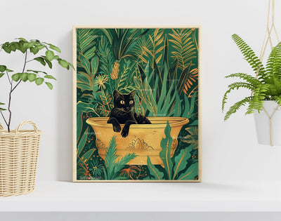 Cat in A Bathtub Print