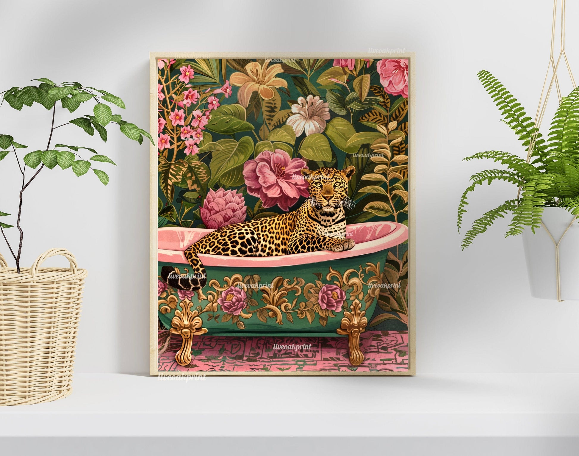 Luxurious Leopard In A Bathtub