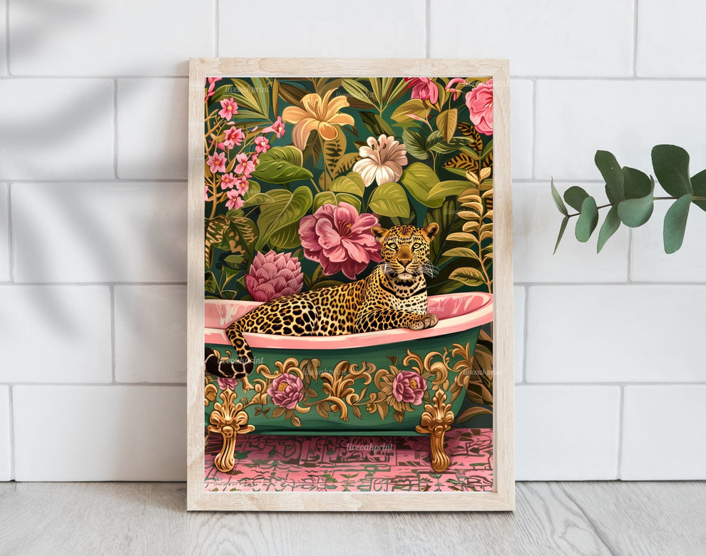 Luxurious Leopard In A Bathtub