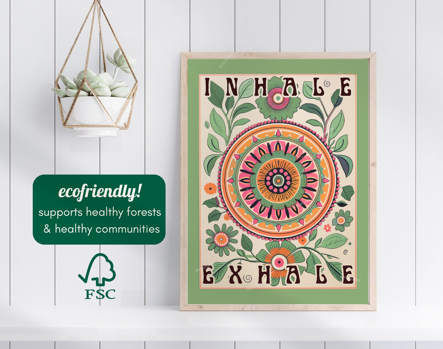 Sage Green Inhale Exhale Print
